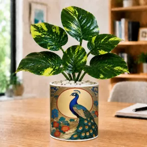 Artificial Tree Ceramic Photo Pot With White Stones 3x4 Inch (F166729) Artificial Tree Ceramic Photo Pot With White Stones 3x4 Inch (F166729)