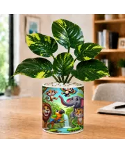 Artificial Tree Ceramic Photo Pot With White Stones 3x4 Inch (F166731)