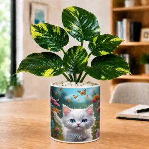 Artificial Tree Ceramic Photo Pot With White Stones 3x4 Inch (F166733) Artificial Tree Ceramic Photo Pot With White Stones 3x4 Inch (F166733)