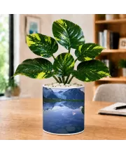 Artificial Tree Ceramic Photo Pot With White Stones 3x4 Inch (F166738)