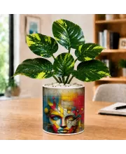 Artificial Tree Ceramic Photo Pot With White Stones 3x4 Inch (F166741)