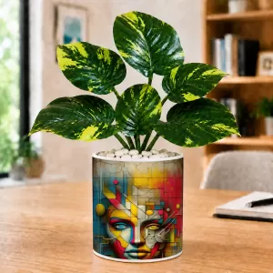 Artificial Tree Ceramic Photo Pot With White Stones 3x4 Inch (F166741) Artificial Tree Ceramic Photo Pot With White Stones 3x4 Inch (F166741)