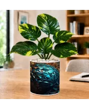 Artificial Tree Ceramic Photo Pot With White Stones 3x4 Inch (F166743)