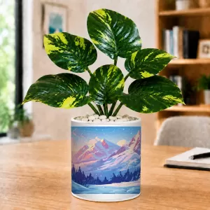 Artificial Tree Ceramic Photo Pot With White Stones 3x4 Inch (F166744) Artificial Tree Ceramic Photo Pot With White Stones 3x4 Inch (F166744)