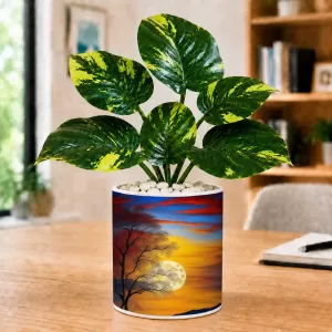 Artificial Tree Ceramic Photo Pot With White Stones 3x4 Inch (F166745) Artificial Tree Ceramic Photo Pot With White Stones 3x4 Inch (F166745)