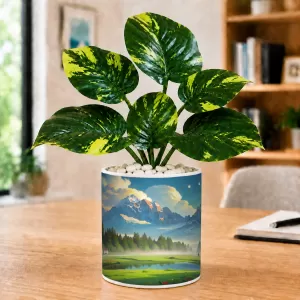 Artificial Tree Ceramic Photo Pot With White Stones 3x4 Inch (F166746) Artificial Tree Ceramic Photo Pot With White Stones 3x4 Inch (F166746)