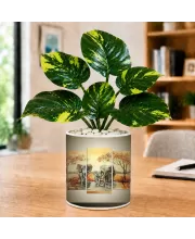 Artificial Tree Ceramic Photo Pot With White Stones 3x4 Inch (F166748)