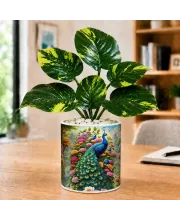 Artificial Tree Ceramic Photo Pot With White Stones 3x4 Inch (F166756)