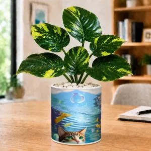 Artificial Tree Ceramic Photo Pot With White Stones 3x4 Inch (F166760) Artificial Tree Ceramic Photo Pot With White Stones 3x4 Inch (F166760)