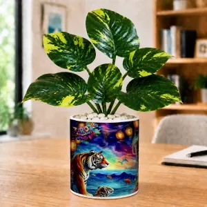 Artificial Tree Ceramic Photo Pot With White Stones 3x4 Inch (F166761) Artificial Tree Ceramic Photo Pot With White Stones 3x4 Inch (F166761)