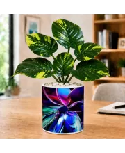 Artificial Tree Ceramic Photo Pot With White Stones 3x4 Inch (F166763)
