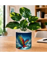 Artificial Tree Ceramic Photo Pot With White Stones 3x4 Inch (F166772)