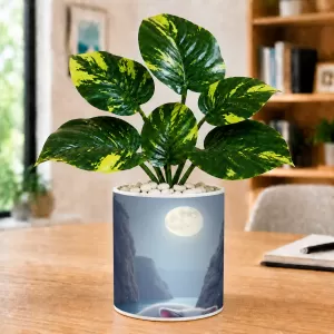 Artificial Tree Ceramic Photo Pot With White Stones 3x4 Inch (F166773) Artificial Tree Ceramic Photo Pot With White Stones 3x4 Inch (F166773)