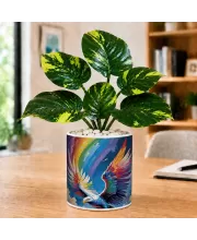 Artificial Tree Ceramic Photo Pot With White Stones 3x4 Inch (F166775)