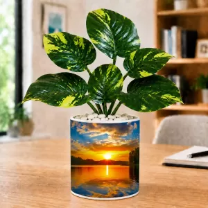 Artificial Tree Ceramic Photo Pot With White Stones 3x4 Inch (F166780) Artificial Tree Ceramic Photo Pot With White Stones 3x4 Inch (F166780)