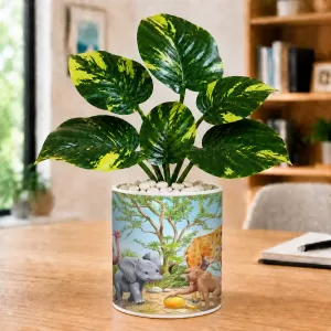 Artificial Tree Ceramic Photo Pot With White Stones 3x4 Inch (F166785) Artificial Tree Ceramic Photo Pot With White Stones 3x4 Inch (F166785)