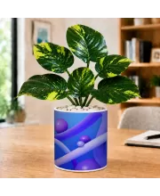 Artificial Tree Ceramic Photo Pot With White Stones 3x4 Inch (F166787)