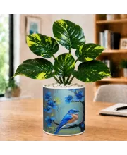 Artificial Tree Ceramic Photo Pot With White Stones 3x4 Inch (F166794)