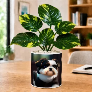 Artificial Tree Ceramic Photo Pot With White Stones 3x4 Inch (F166802) Artificial Tree Ceramic Photo Pot With White Stones 3x4 Inch (F166802)