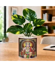 Artificial Tree Ceramic Photo Pot With White Stones 3x4 Inch (F166805)