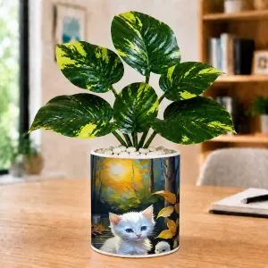 Artificial Tree Ceramic Photo Pot With White Stones 3x4 Inch (F166810) Artificial Tree Ceramic Photo Pot With White Stones 3x4 Inch (F166810)