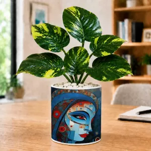 Artificial Tree Ceramic Photo Pot With White Stones 3x4 Inch (F166812) Artificial Tree Ceramic Photo Pot With White Stones 3x4 Inch (F166812)