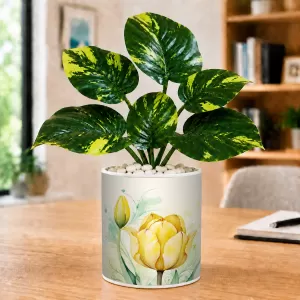 Artificial Tree Ceramic Photo Pot With White Stones 3x4 Inch (F166819) Artificial Tree Ceramic Photo Pot With White Stones 3x4 Inch (F166819)