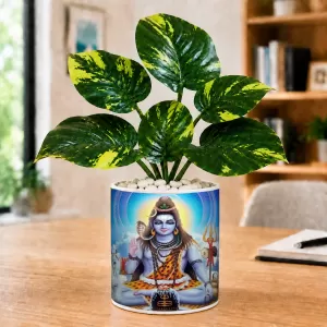 Artificial Tree Ceramic Photo Pot With White Stones 3x4 Inch (F166820) Artificial Tree Ceramic Photo Pot With White Stones 3x4 Inch (F166820)