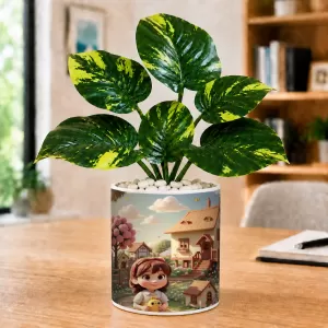 Artificial Tree Ceramic Photo Pot With White Stones 3x4 Inch (F166822) Artificial Tree Ceramic Photo Pot With White Stones 3x4 Inch (F166822)