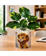 Artificial Tree Ceramic Photo Pot With White Stones 3x4 Inch (F166831)