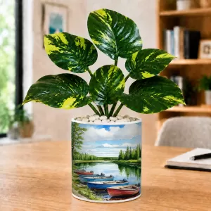 Artificial Tree Ceramic Photo Pot With White Stones 3x4 Inch (F166837) Artificial Tree Ceramic Photo Pot With White Stones 3x4 Inch (F166837)