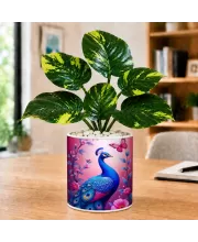 Artificial Tree Ceramic Photo Pot With White Stones 3x4 Inch (F166838)