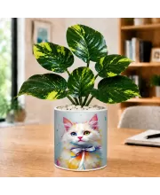 Artificial Tree Ceramic Photo Pot With White Stones 3x4 Inch (F166840)