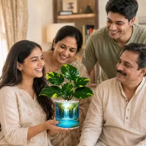 Artificial Tree Ceramic Photo Pot With White Stones 3x4 Inch (F164583) Artificial Tree Ceramic Photo Pot With White Stones 3x4 Inch (F164583)
