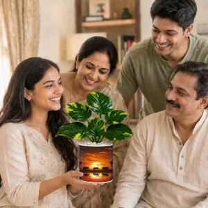 Artificial Tree Ceramic Photo Pot With White Stones 3x4 Inch (F164595) Artificial Tree Ceramic Photo Pot With White Stones 3x4 Inch (F164595)