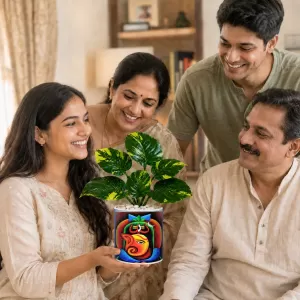 Artificial Tree Ceramic Photo Pot With White Stones 3x4 Inch (F164917) Artificial Tree Ceramic Photo Pot With White Stones 3x4 Inch (F164917)