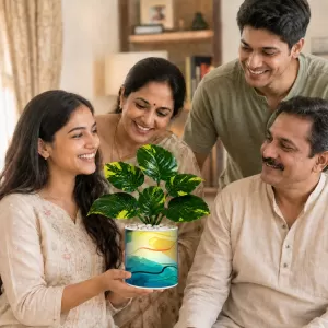 Artificial Tree Ceramic Photo Pot With White Stones 3x4 Inch (F165009) Artificial Tree Ceramic Photo Pot With White Stones 3x4 Inch (F165009)