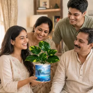 Artificial Tree Ceramic Photo Pot With White Stones 3x4 Inch (F166393) Artificial Tree Ceramic Photo Pot With White Stones 3x4 Inch (F166393)