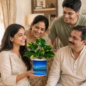 Artificial Tree Ceramic Photo Pot With White Stones 3x4 Inch (F166478) Artificial Tree Ceramic Photo Pot With White Stones 3x4 Inch (F166478)
