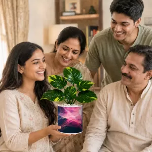 Artificial Tree Ceramic Photo Pot With White Stones 3x4 Inch (F166627) Artificial Tree Ceramic Photo Pot With White Stones 3x4 Inch (F166627)