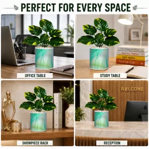 Artificial Tree Ceramic Photo Pot With White Stones 3x4 Inch (F164832)