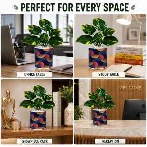 Artificial Tree Ceramic Photo Pot With White Stones 3x4 Inch (F165271)