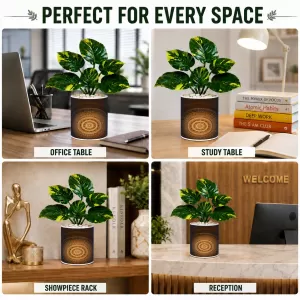 Artificial Tree Ceramic Photo Pot With White Stones 3x4 Inch (F165294)