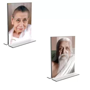 Car Desk/Table Top Sri Aurobindo & Maa Mirra Alfassa Acrylic T-Style Photo Stand - 2.5x3.5 Inches, Compact And Stylish Spiritual Display, Easily Change 2 Photos ( Pack Of 1 ) (F9214) Car Desk/Table Top Sri Aurobindo & Maa Mirra Alfassa Acrylic T-Style Photo Stand - 2.5x3.5 Inches, Compact And Stylish Spiritual Display, Easily Change 2 Photos ( Pack Of 1 ) (F9214)