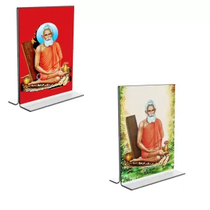 Car Desk/Table Top Loknath Baba Acrylic T-Style Photo Stand - 2.5x3.5 Inches, Compact And Stylish Spiritual Display, Easily Change 2 Photos ( Pack Of 1 ) (F9221) Car Desk/Table Top Loknath Baba Acrylic T-Style Photo Stand - 2.5x3.5 Inches, Compact And Stylish Spiritual Display, Easily Change 2 Photos ( Pack Of 1 ) (F9221)