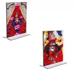 Car Desk/Table Top Tara Maa Acrylic T-Style Photo Stand - 2.5x3.5 Inches, Compact And Stylish Spiritual Display, Easily Change 2 Photos ( Pack Of 1 ) (F9235) Car Desk/Table Top Tara Maa Acrylic T-Style Photo Stand - 2.5x3.5 Inches, Compact And Stylish Spiritual Display, Easily Change 2 Photos ( Pack Of 1 ) (F9235)