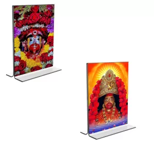 Car Desk/Table Top Tara Maa Acrylic T-Style Photo Stand - 2.5x3.5 Inches, Compact And Stylish Spiritual Display, Easily Change 2 Photos ( Pack Of 1 ) (F9256) Car Desk/Table Top Tara Maa Acrylic T-Style Photo Stand - 2.5x3.5 Inches, Compact And Stylish Spiritual Display, Easily Change 2 Photos ( Pack Of 1 ) (F9256)