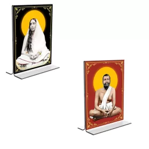 Car Desk/Table Top Sri Ramakrishna Paramhansa & Sarada Maa Acrylic T-Style Photo Stand - 2.5x3.5 Inches, Compact And Stylish Spiritual Display, Easily Change 2 Photos ( Pack Of 1 ) (F9269) Car Desk/Table Top Sri Ramakrishna Paramhansa & Sarada Maa Acrylic T-Style Photo Stand - 2.5x3.5 Inches, Compact And Stylish Spiritual Display, Easily Change 2 Photos ( Pack Of 1 ) (F9269)