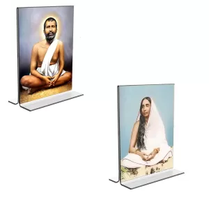 Car Desk/Table Top Sri Ramakrishna Paramhansa & Sarada Maa Acrylic T-Style Photo Stand - 2.5x3.5 Inches, Compact And Stylish Spiritual Display, Easily Change 2 Photos ( Pack Of 1 ) (F9270) Car Desk/Table Top Sri Ramakrishna Paramhansa & Sarada Maa Acrylic T-Style Photo Stand - 2.5x3.5 Inches, Compact And Stylish Spiritual Display, Easily Change 2 Photos ( Pack Of 1 ) (F9270)