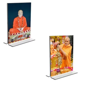 Car Desk/Table Top Sri Ramakrishna Paramhansa & Swami Narayan Acrylic T-Style Photo Stand - 2.5x3.5 Inches, Compact And Stylish Spiritual Display, Easily Change 2 Photos ( Pack Of 1 ) (F9274) Car Desk/Table Top Sri Ramakrishna Paramhansa & Swami Narayan Acrylic T-Style Photo Stand - 2.5x3.5 Inches, Compact And Stylish Spiritual Display, Easily Change 2 Photos ( Pack Of 1 ) (F9274)
